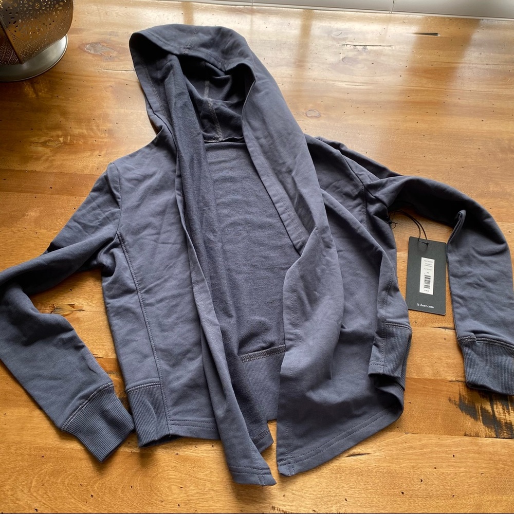 NWT [xs] KDeer Hooded drape cardigan